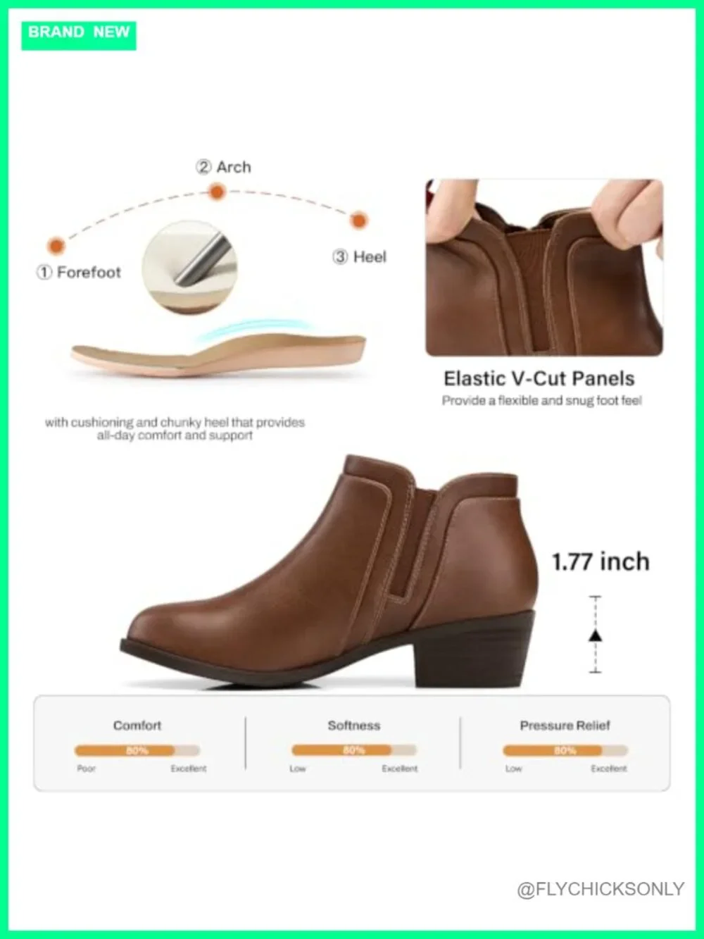 Women's Faux Leather Ankle Booties Low Block Heel Side Zip Comfort
